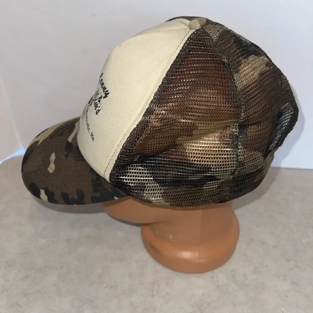 Vtg Deer hunting camo hat Men Snapback Lenny Jim’s Big Buck Contest Cap San Sun